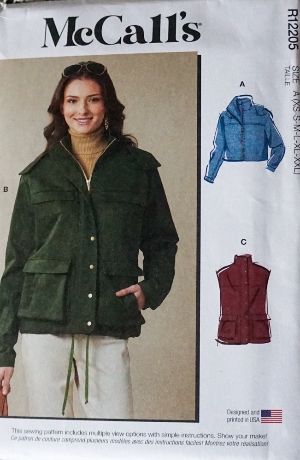 McCalls Pattern R12205/M8532 Misses' Utility Jacket (with Removable Hood) & Vest